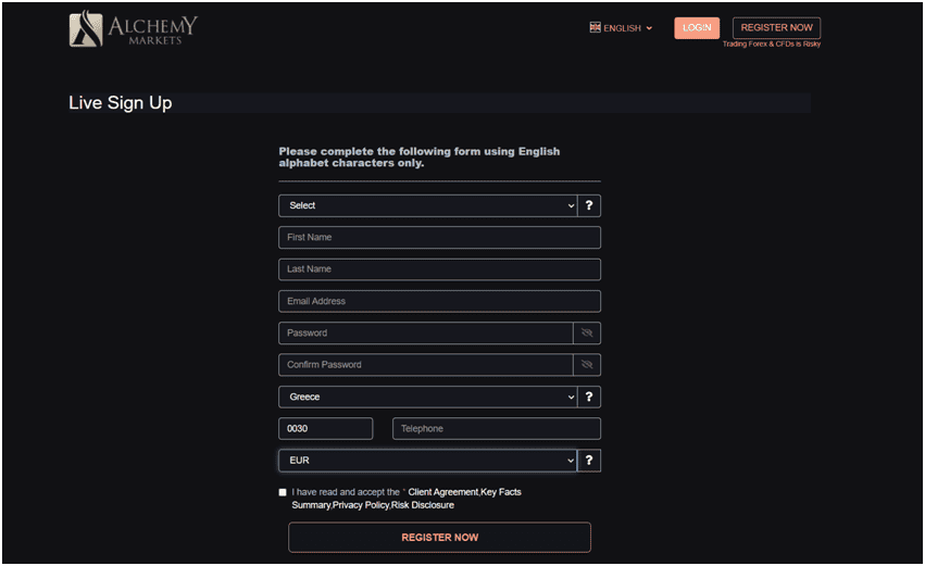 Signing up with Alchemy Markets.